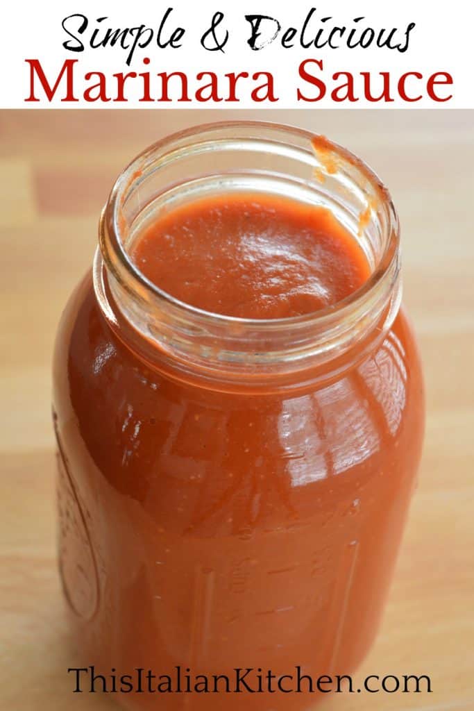 Marinara Sauce in a mason jar.