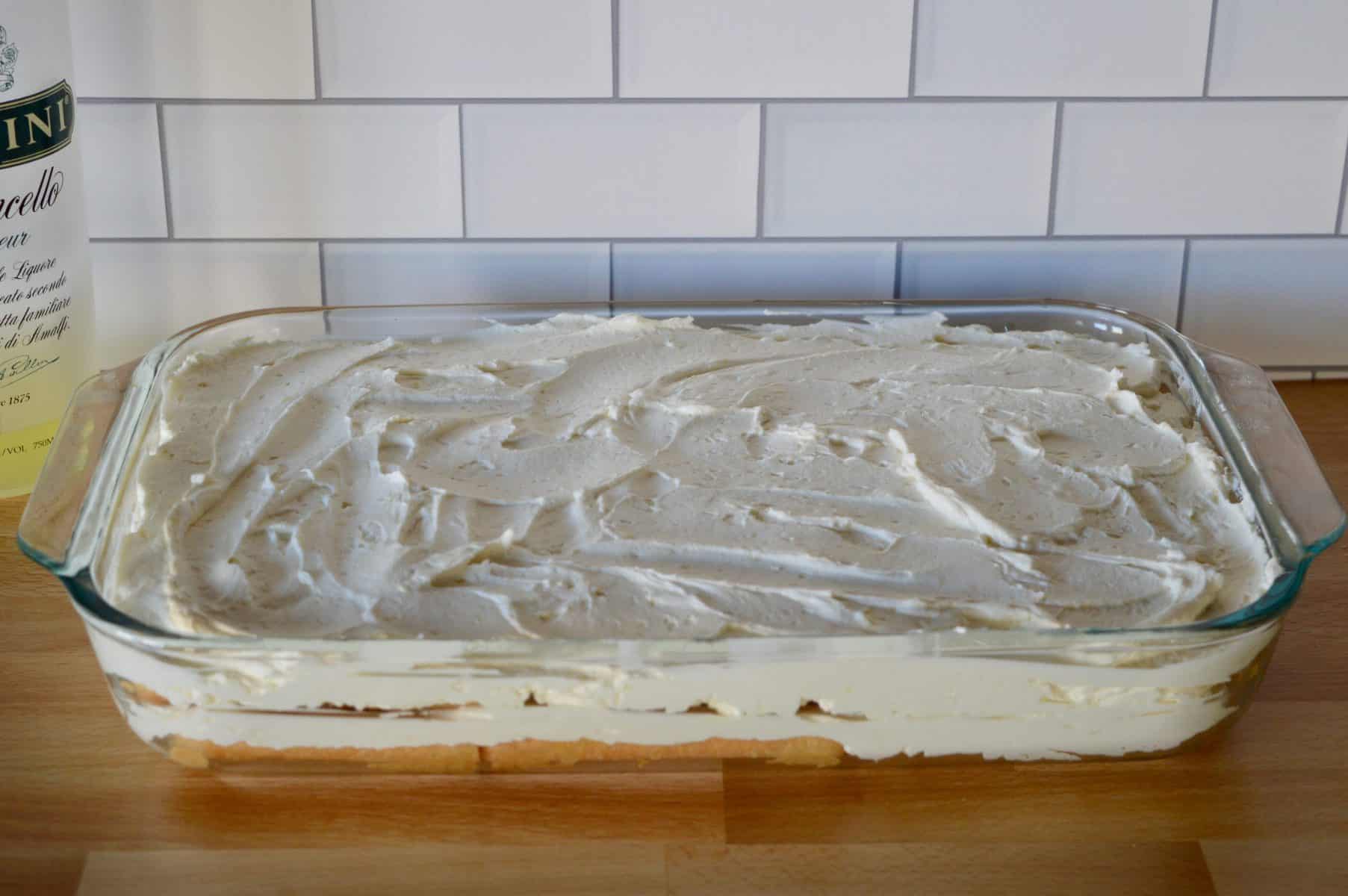 top mascarpone whipped cream layer. 