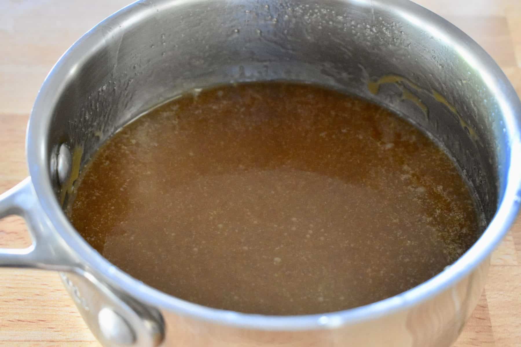 brown sugar topping in a small saucepan. 