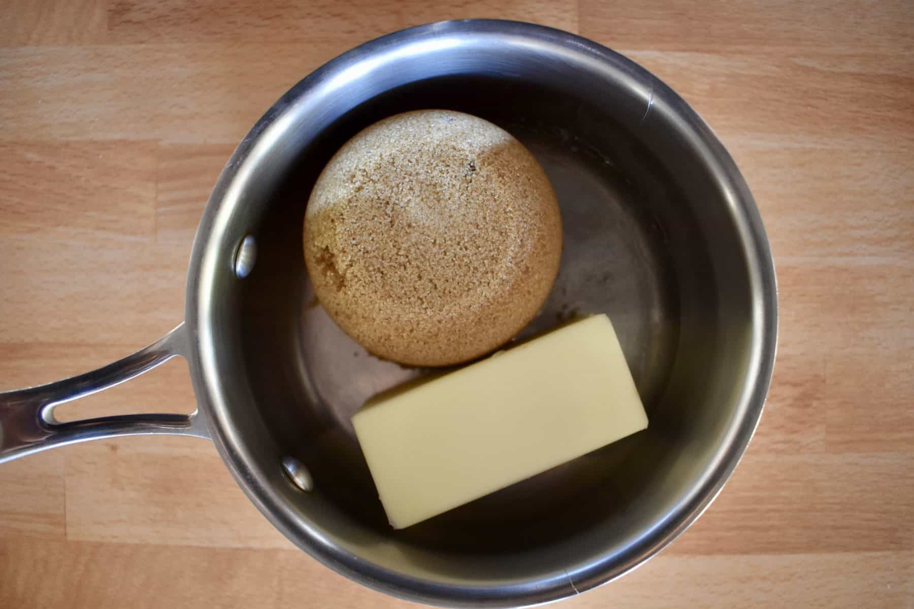 butter, brown sugar, and corn syrup in a small saucepan