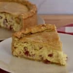 Italian Easter Pie on a white plate.