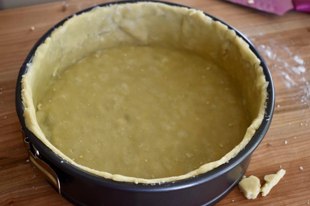 pie crust in a springform pan.