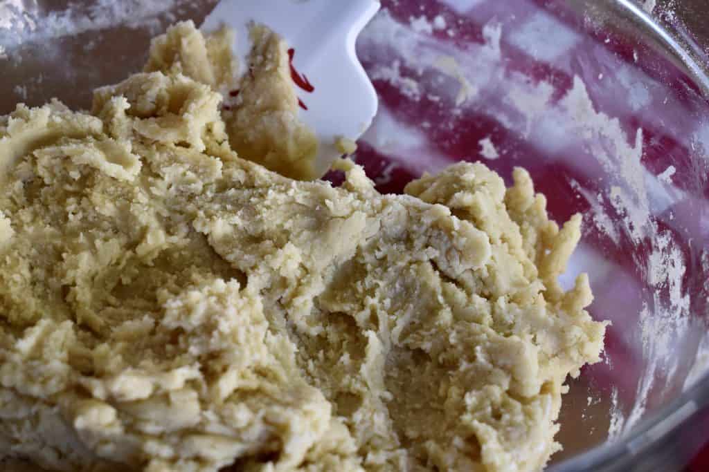 mixing bowl with dough.