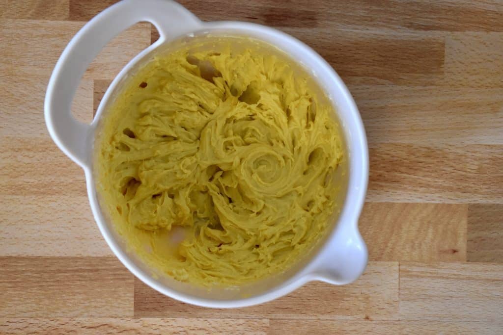 whipped filling in a bowl.