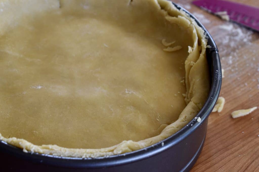 Pizza Rustica in the springform pan.
