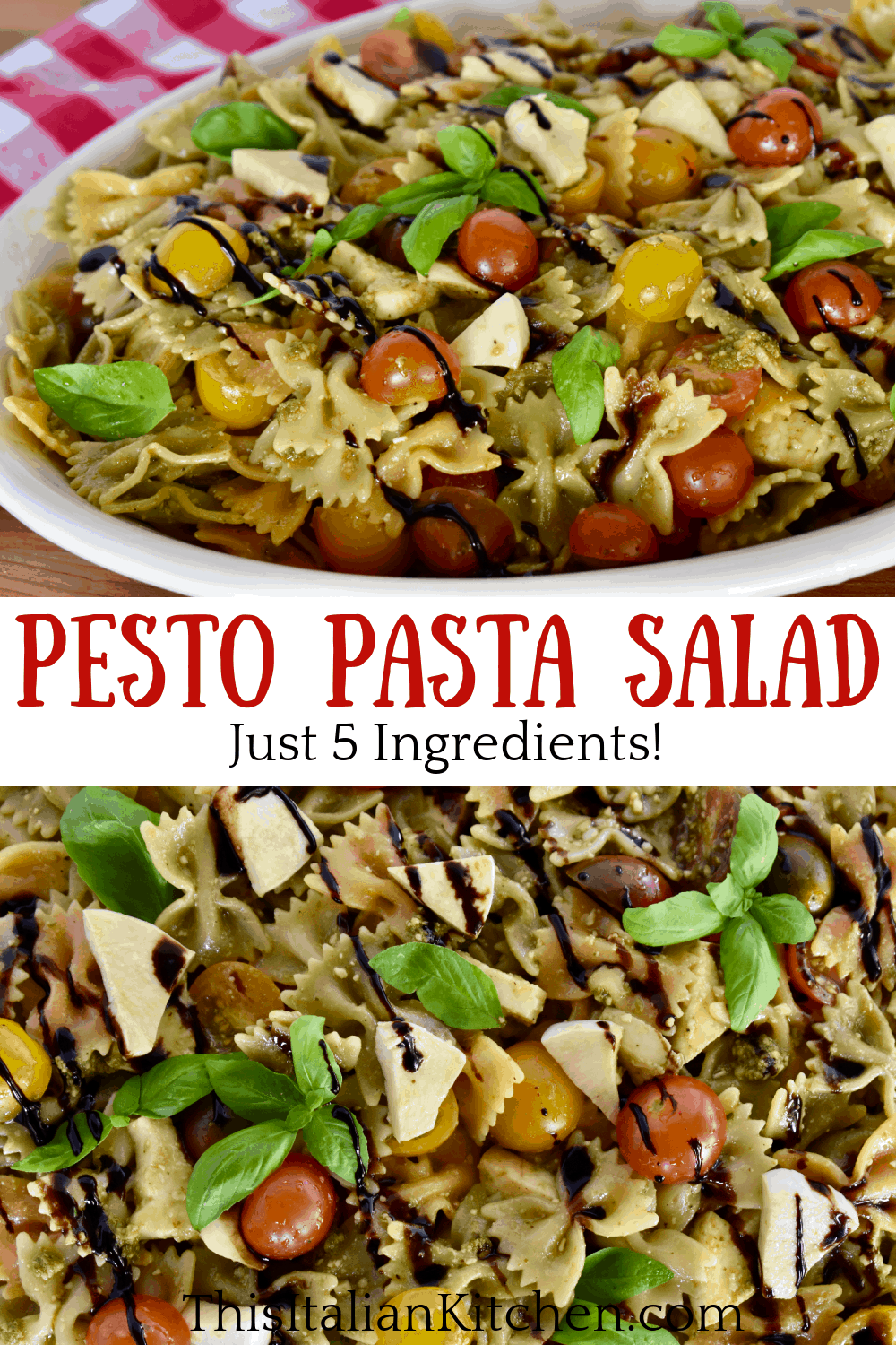 Pesto Pasta Salad (Just 5 Ingredients!) - This Italian Kitchen