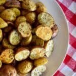 Italian Roasted Potatoes in a white bowl.