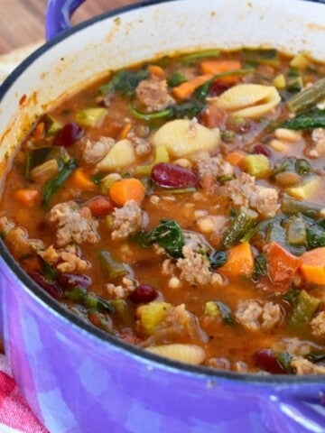 Minestrone Soup with Sausage.