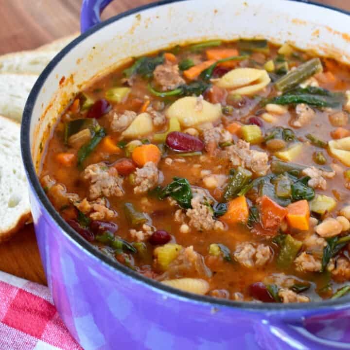 Minestrone Soup With Sausage (Italian Soup Recipe) - This Italian Kitchen