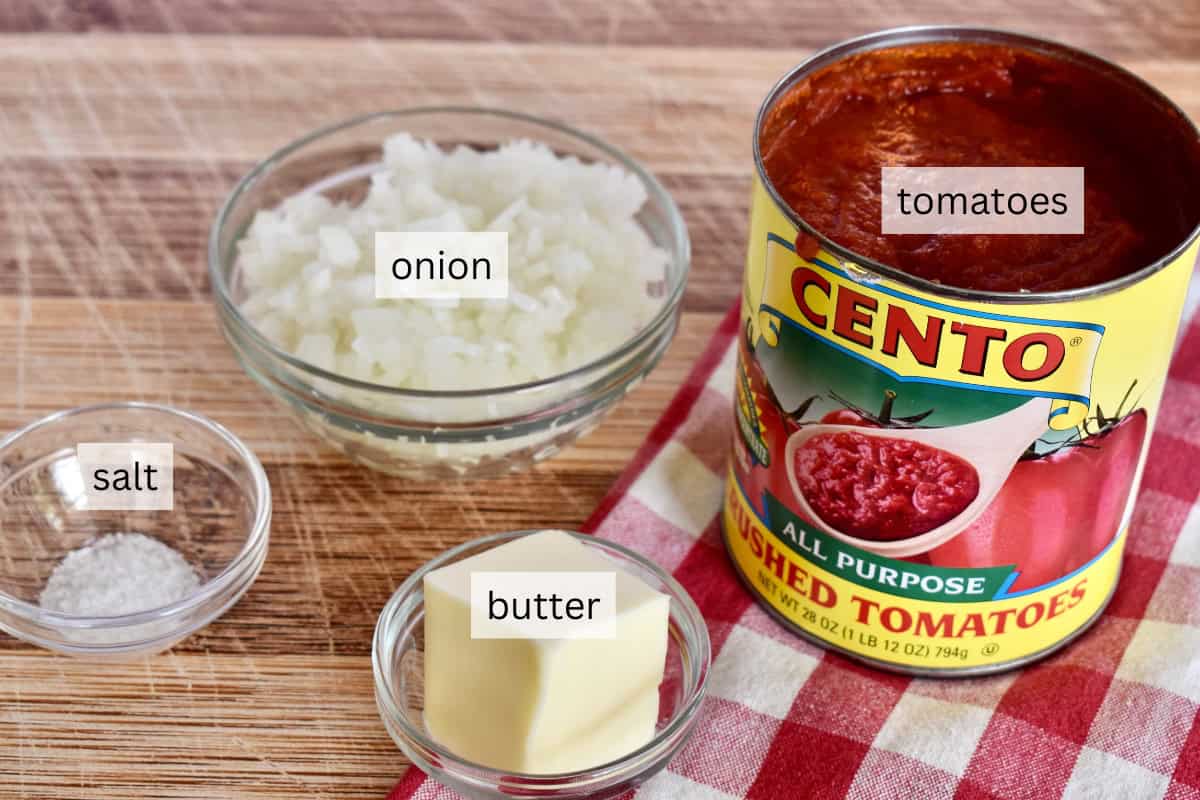 Ingredients for the recipe on a table.