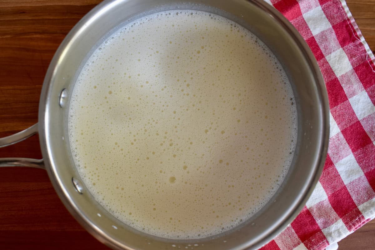 Ingredients in a saucepan. 