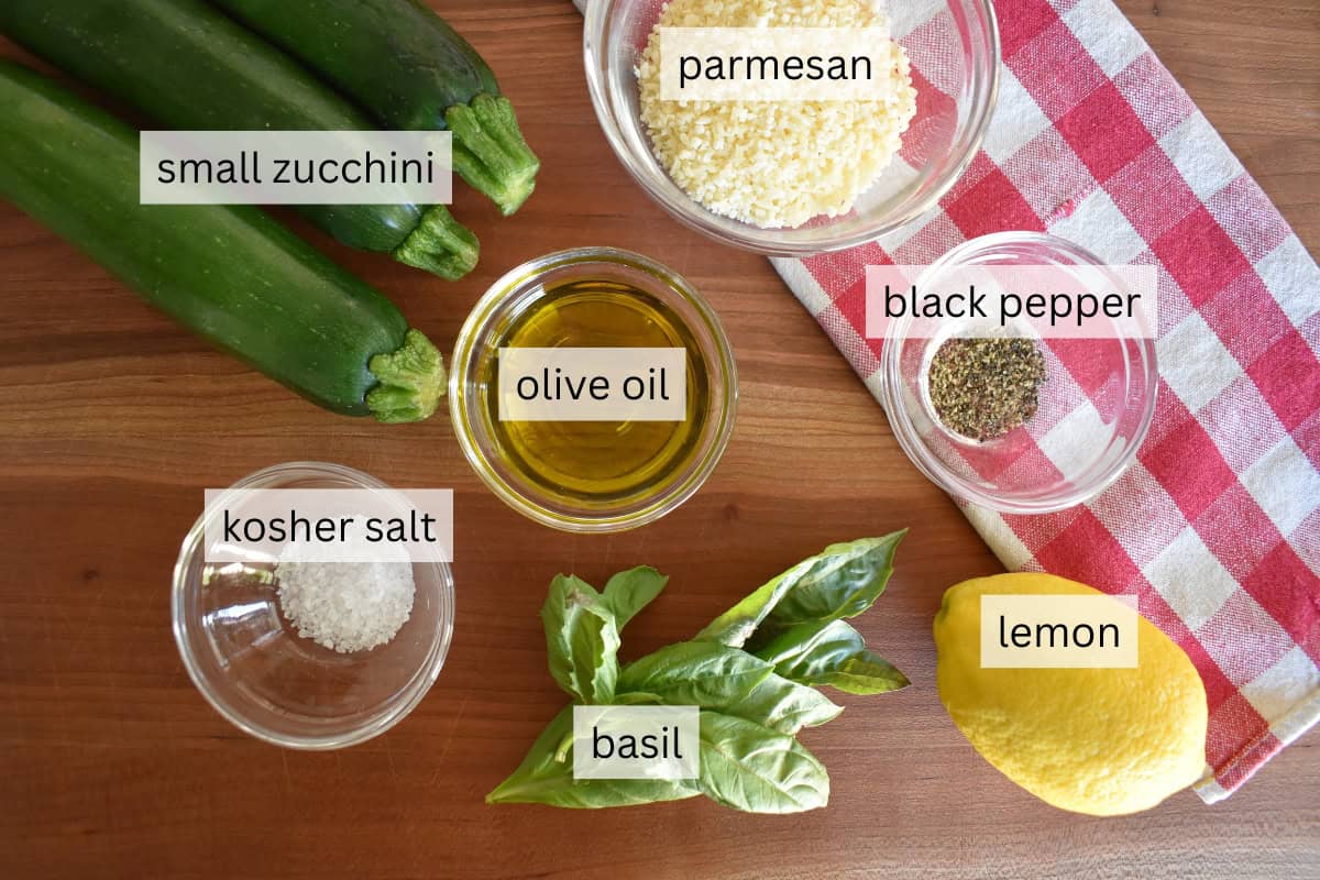 Ingredients for recipe include lemon juice, basil, and olive oil. 